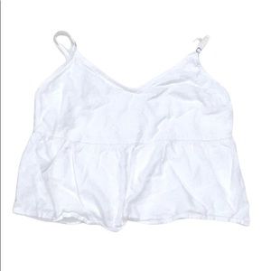 Abercrombie & Fitch Babydoll Boho white Crop adjustable tank top XXS